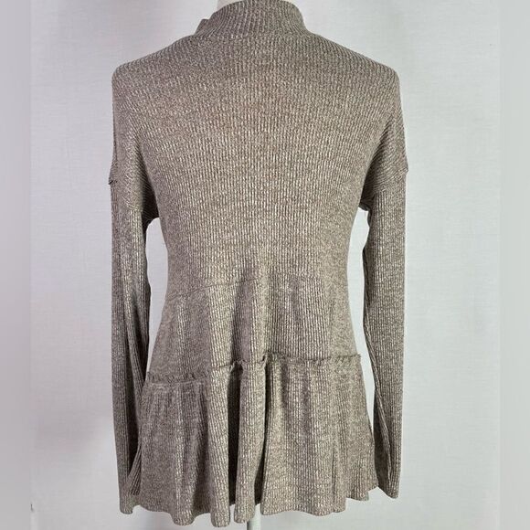 NWT Maurice’s Ribbed Mock Neck Babydoll Knit Top (Heather Taupe) - Small - Picture 4 of 9